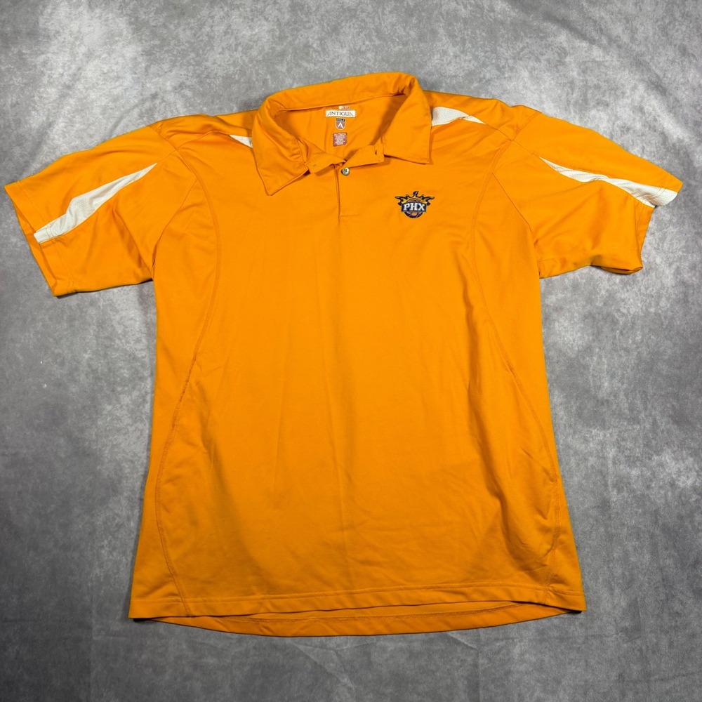 Antigua Phoenix Suns Golf Polo Shirt Mens XL Orange NBA Basketball Short Sleeve